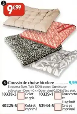 Maximo Coussin de chaise bicolore offre