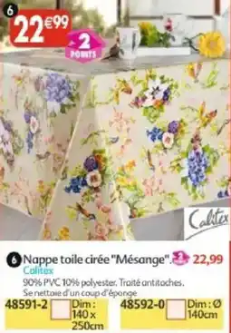 Maximo Calitex Nappe toile cirée "Mésange" offre