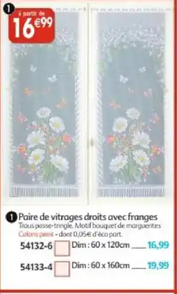 Maximo Paire de vitrages droits avec franges offre