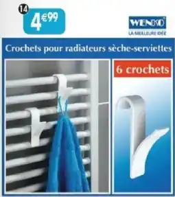 Maximo WENKO Crochets pour radiateurs sèche-serviettes offre