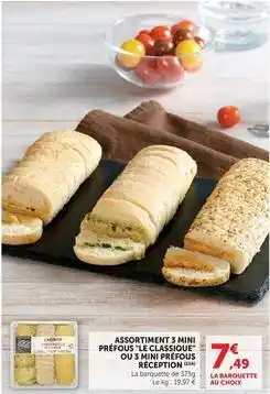 U Express Mix buffet - assortiment 3 mini prefous le classique offre