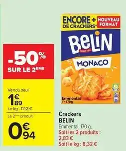 Carrefour Drive Belin - crackers offre