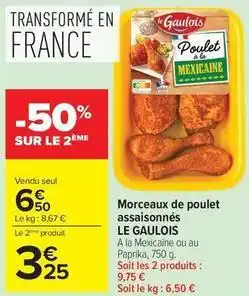 Carrefour Drive Le gaulois - morceaux de poulet assaisonnés offre