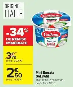 Carrefour Drive Galbani - mini burrata offre