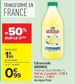 Carrefour Drive Andros - citronnade offre