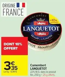 Carrefour Drive Lanquetot - camembert offre