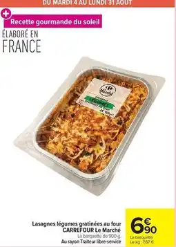 Carrefour Drive Carrefour - lasagnes légumes gratinées au four offre