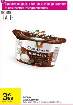 Carrefour Market Casa Azzurra Burrata offre