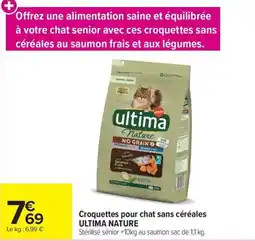 Carrefour Market ULTIMA NATURE Croquettes pour chat sans céréales offre