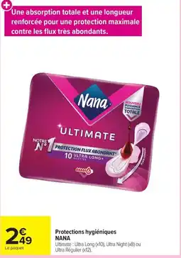 Carrefour Market NANA Protections hygiéniques offre