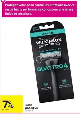 Carrefour Market WILKINSON Rasoir Quattro 4 offre