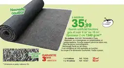 Provence Outillage Gazon artificiel bicolore gris et noir 4 m² ou 10 m² Épaisseur 2 cm 1340 g/m² offre