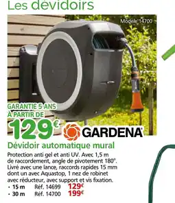 Provence Outillage GARDENA Dévidoir automatique mural offre