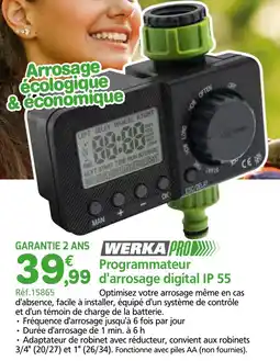 Provence Outillage WERKA PRO Programmateur d'arrosage digital IP 55 offre
