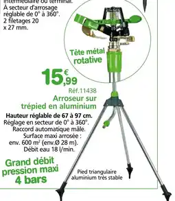 Provence Outillage Arroseur sur trépied en aluminium offre