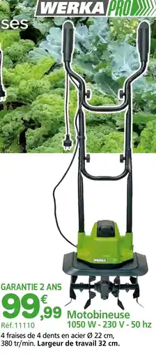 Provence Outillage WERKA PRO Motobineuse 1050 W 230 v 50 hz offre