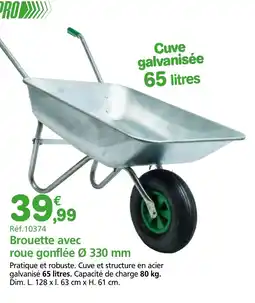 Provence Outillage WERKA PRO Brouette avec roue gonflée Ø 330 mm offre