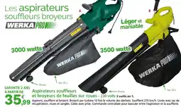 Provence Outillage WERKA PRO Aspirateurs souffleurs et broyeurs de feuilles sur roues offre