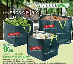Provence Outillage WERKA PRO Sacs de jardin carrés 200 g/m² offre
