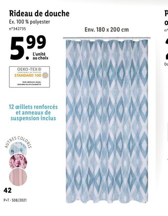 Lidl Rideau de douche offre
