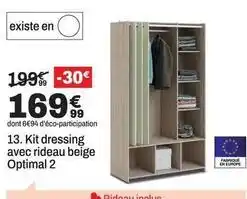 BUT Kit dressing avec rideau beige optimal 2 offre