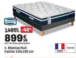 BUT Simmons - matelas nuit fraîche 140x190 cm offre