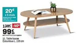 BUT Total - table basse columbus l. 110 cm offre