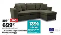BUT Total - canapé d'angle mérdienne convertible happy offre