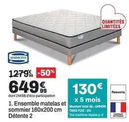 BUT Simmons - ensemble matelas et sommier 160x200 cm détente 2 offre