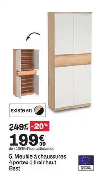 Meuble à chaussures 4 portes 1 tiroir haut best