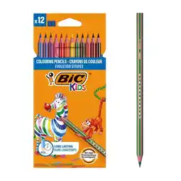 Bureau Vallée Bic - 12 crayons de couleur stripes offre