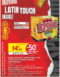 Intermarché Desperados bière original aromatisée à un spiritueux à base d'agave offre