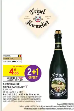 Intermarché Triple karmeliet bière blonde offre