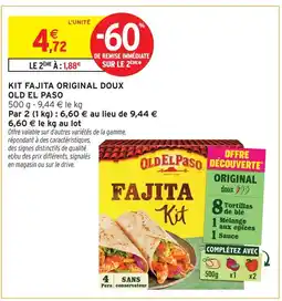 Intermarché Old el paso kit fajita original doux offre