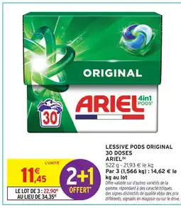 Intermarché Ariel lessive pods original 30 doses offre