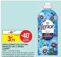 Intermarché Lenor adoucissant collection envolée d'air 71 doses offre