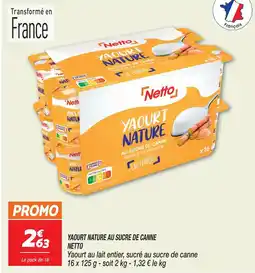 Netto Netto yaourt nature au sucre de canne offre