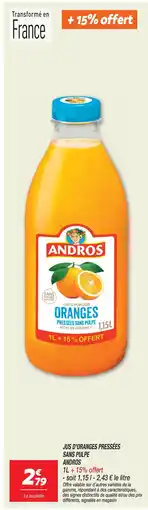 Netto Andros jus d'oranges pressées sans pulpe offre