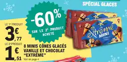 E.Leclerc Extreme mini cônes glacés vanille et chocolat offre
