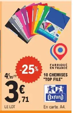 E.Leclerc Oxford 10 chemises top file offre