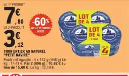 E.Leclerc Petit navire thon entier au naturel offre