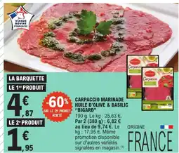 E.Leclerc Bigard carpaccio marinade huile d'olive & basilic offre