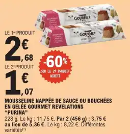 E.Leclerc Purina mousseline nappée de sauce ou bouchées en gelée gourmet revelations offre