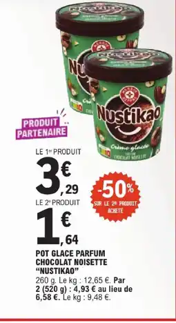 E.Leclerc Nustikao pot glace parfum chocolat noisette offre