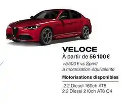 Alfa Romeo Veloce offre