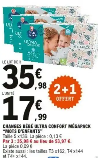 E.Leclerc Changes bébé ultra confort mégapack offre