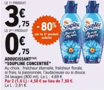 E.Leclerc Adoucissant "soupluine concentré" offre