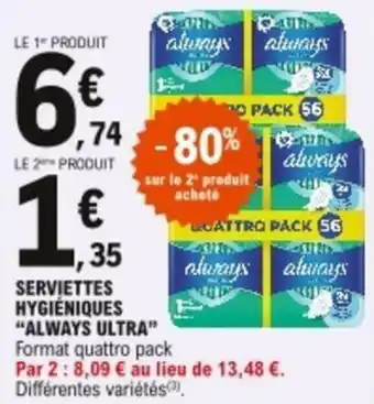 E.Leclerc Servietets hygiéniques offre