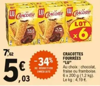 E.Leclerc Cracottes fourrées "LU" offre