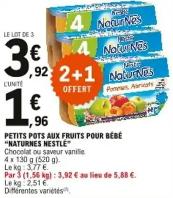 Petits pots aux fruits pour bébé